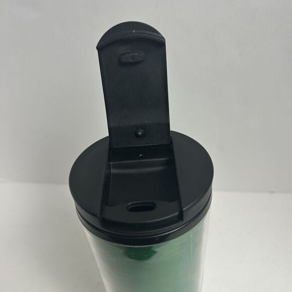 Starbucks Green 7 Black 16 oz Plastic Logo Thermos Tumbler 2020 - Picture 3 of 5